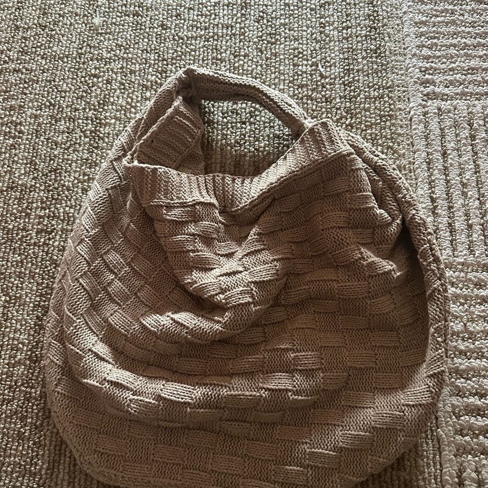 Source Unknown Tan Knit Women's Hobo Bag
